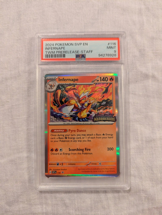 2024 Pokemon #116 Infernape PRERELEASE staff PSA 9 FRENLY BRICKS - Open 7 Days