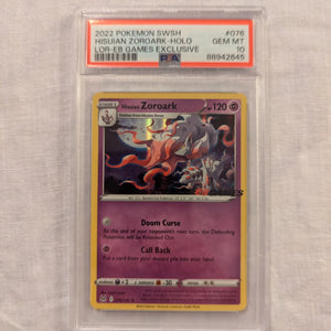 2022 Pokemon Hisuian Zoroark HOLO EB Games Promo #76 PSA 10 FRENLY BRICKS - Open 7 Days