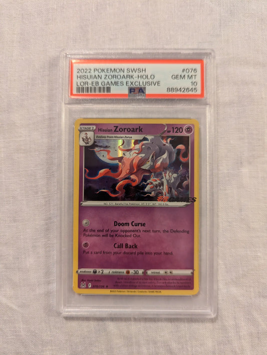 2022 Pokemon Hisuian Zoroark HOLO EB Games Promo #76 PSA 10 FRENLY BRICKS - Open 7 Days