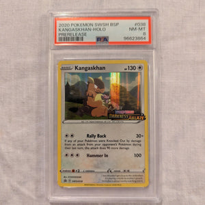 2020 Pokemon Kangaskhan HOLO #38 Prerelease PSA 8 FRENLY BRICKS - Open 7 Days