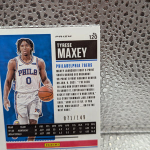 2020-21 Panini Optic Contenders TYRESE MAXEY /149 Auto Signed on card FRENLY BRICKS - Open 7 Days