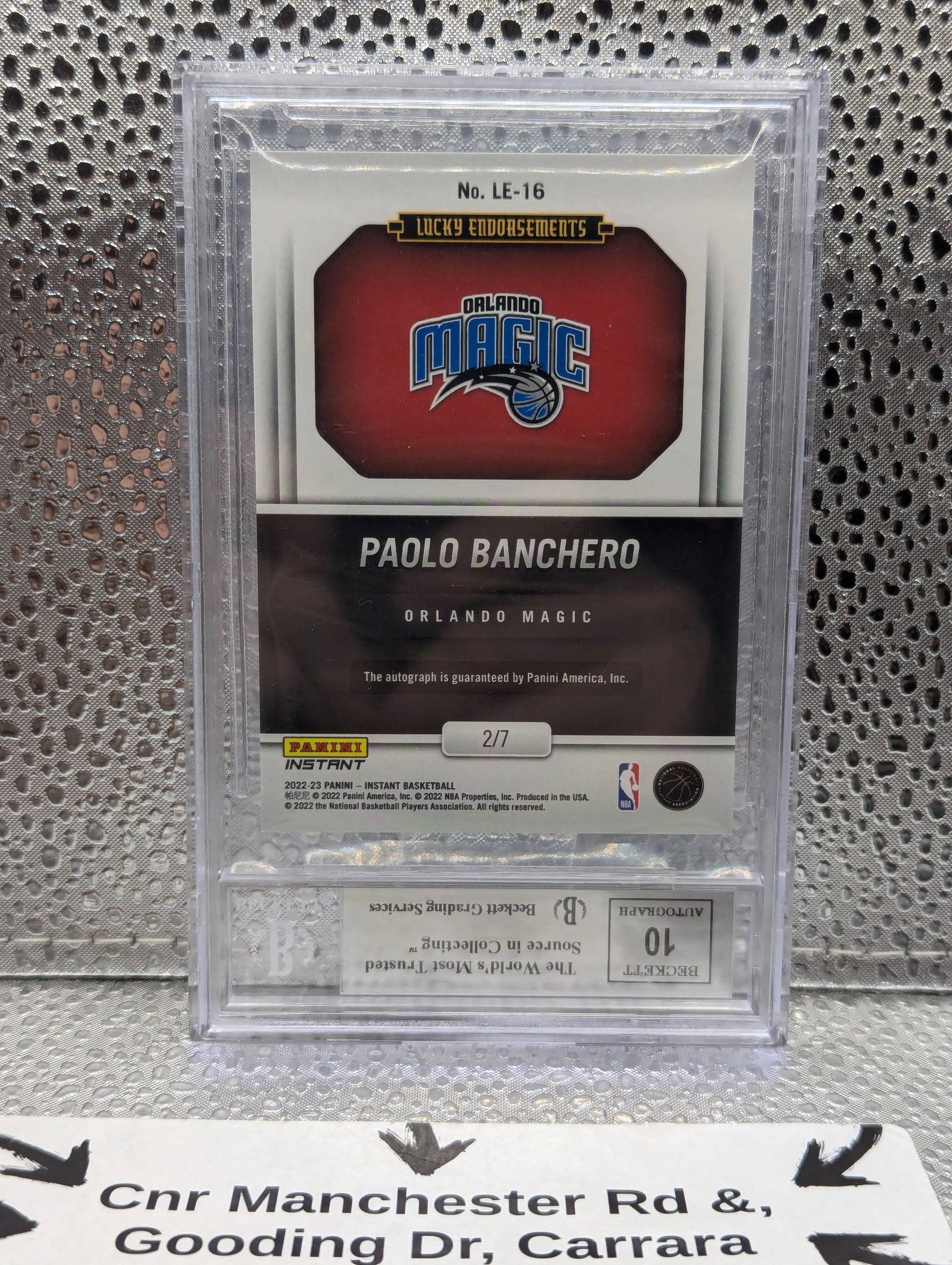 2022-23 Panini Instant Lucky Endorsements #LE16 PAOLO BANCHERO BGS 9 Auto Rookie 2/7 FRENLY BRICKS - Open 7 Days