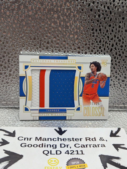 2022-23 Panini NATIONAL TREASURES Jaylin Williams /25 Patch COLOSSAL FRENLY BRICKS - Open 7 Days