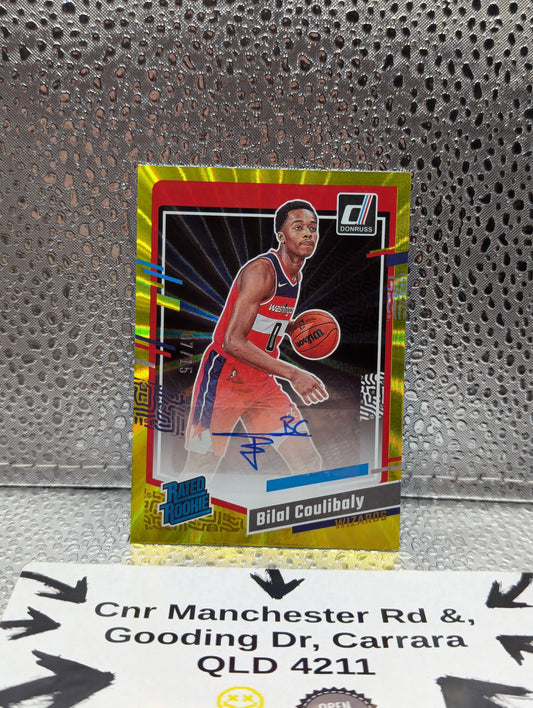 2023-24 Panini Donruss BILAL COULIBALY Rated Rookie Lazer /15 Auto FRENLY BRICKS - Open 7 Days