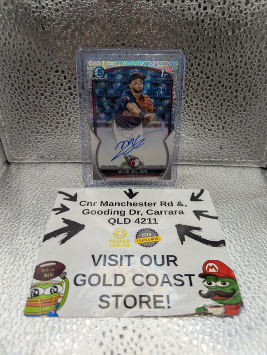 2023 Topps Chrome Bowman 1st MAICK COLLADO Autograph /150 Silver Refractor FRENLY BRICKS - Open 7 Days