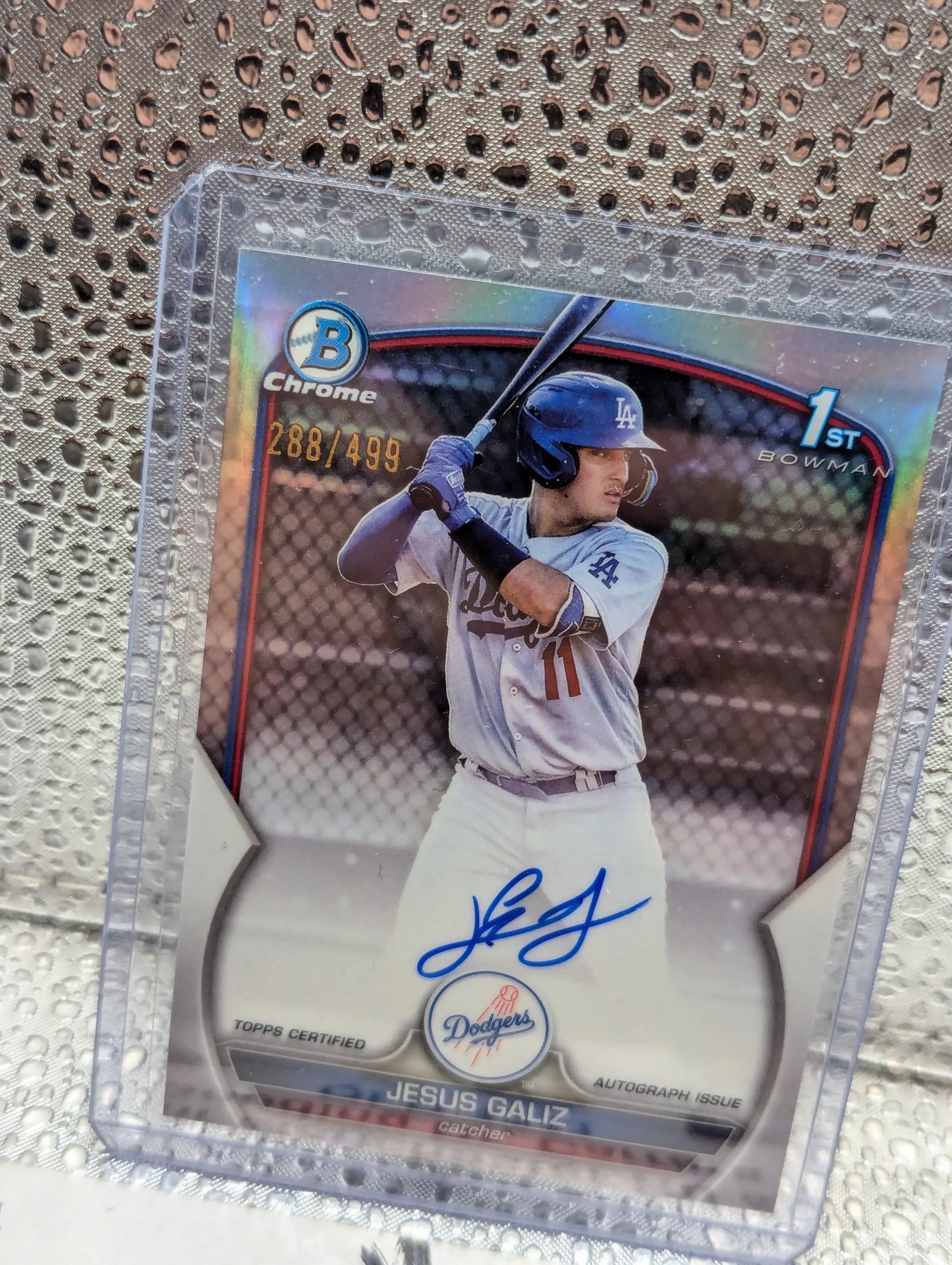 Topps Chrome Bowman 1st JESUS GALIZ /499 Autograph SILVER FRENLY BRICKS - Open 7 Days