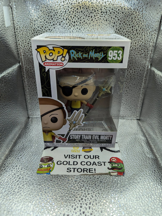 Funko Pop Vinyl Story Train Evil Morty 953 FRENLY BRICKS - Open 7 Days