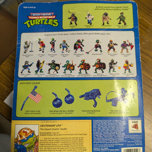 1991 Playmates Toys LIEUTENANT LEO TMNT Action Figure in Pack UNPUNCHED *box damage* FRENLY BRICKS - Open 7 Days