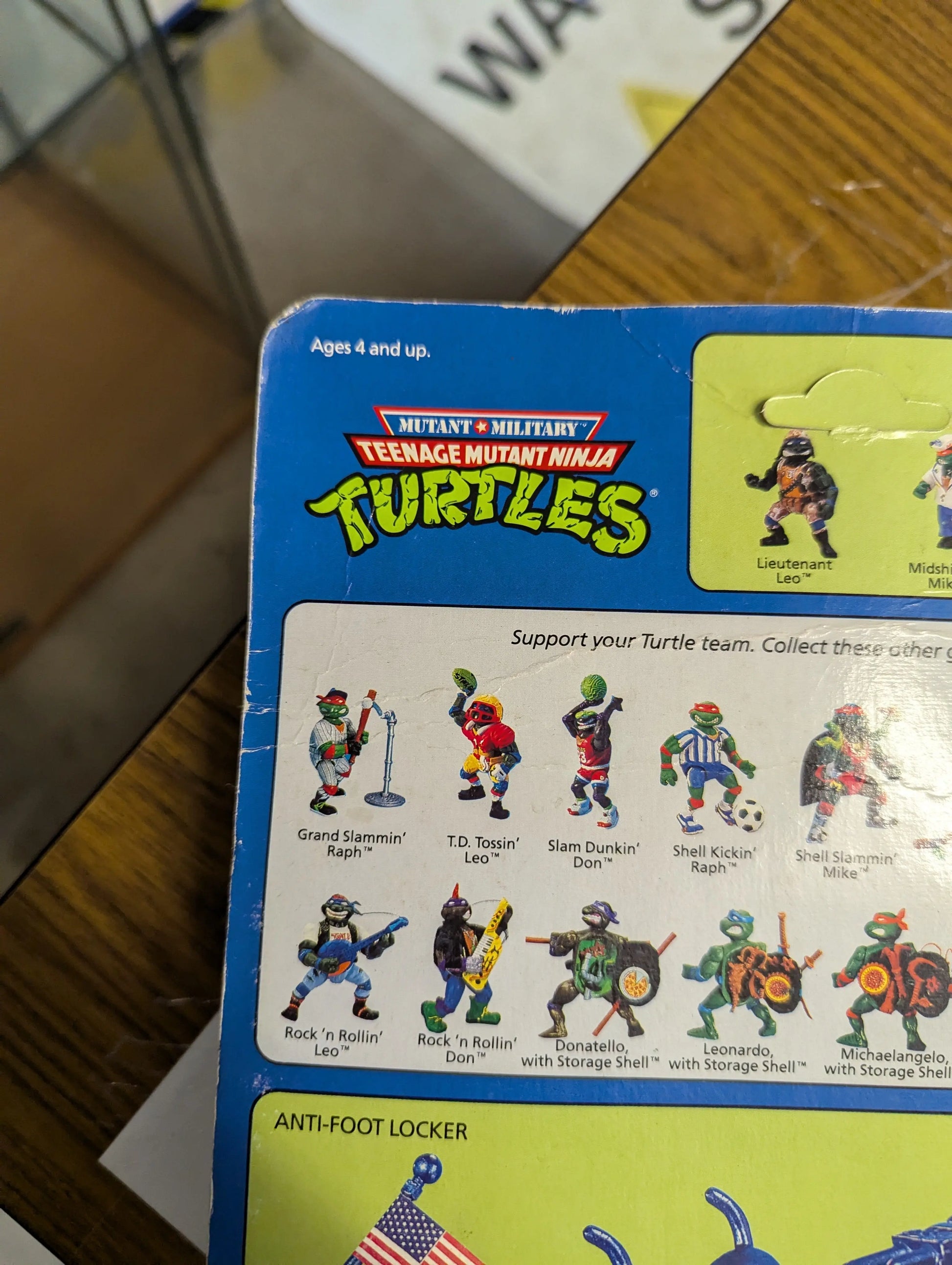 1991 Playmates Toys LIEUTENANT LEO TMNT Action Figure in Pack UNPUNCHED *box damage* FRENLY BRICKS - Open 7 Days