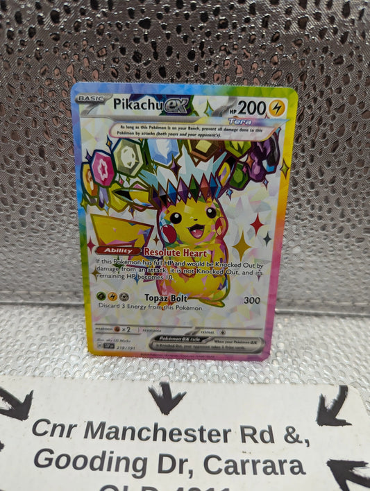 Pokémon TCG Pikachu ex 219/191 Ultra Rare Surging Sparks FRENLY BRICKS - Open 7 Days