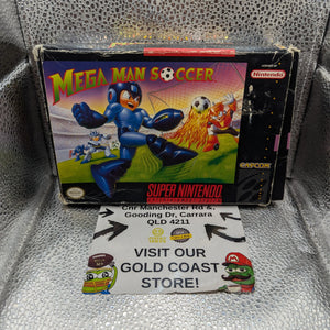 Mega Man Soccer, (SNES) Box and Paper Sheet FRENLY BRICKS - Open 7 Days