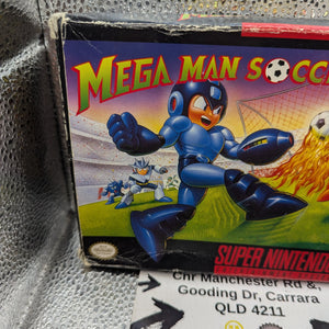 Mega Man Soccer, (SNES) Box and Paper Sheet FRENLY BRICKS - Open 7 Days