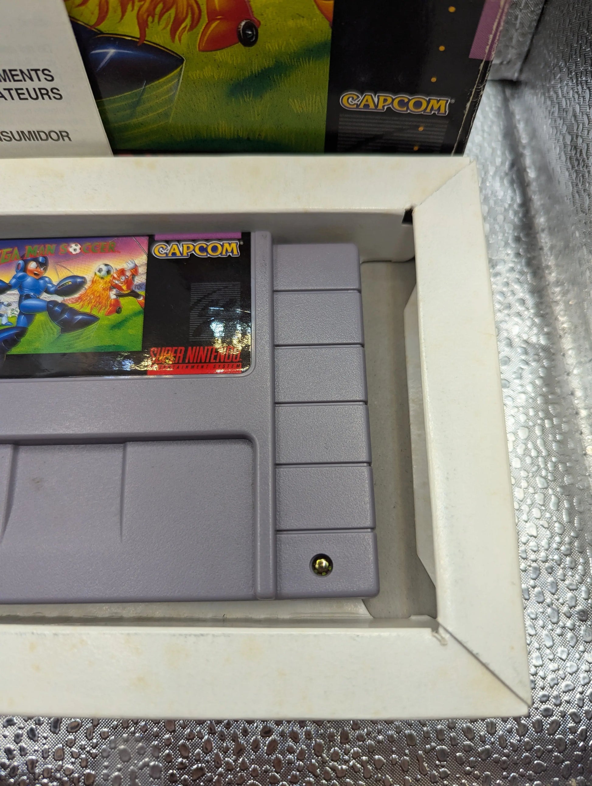 Mega Man Soccer, (SNES) Box and Paper Sheet FRENLY BRICKS - Open 7 Days