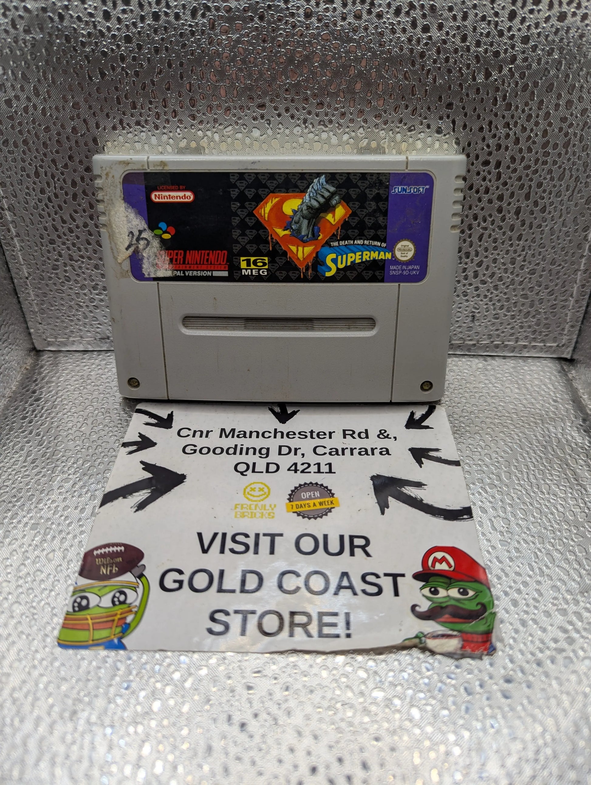 The Death and Return of Superman Super Nintendo SNES Game Cartridge PAL FRENLY BRICKS - Open 7 Days