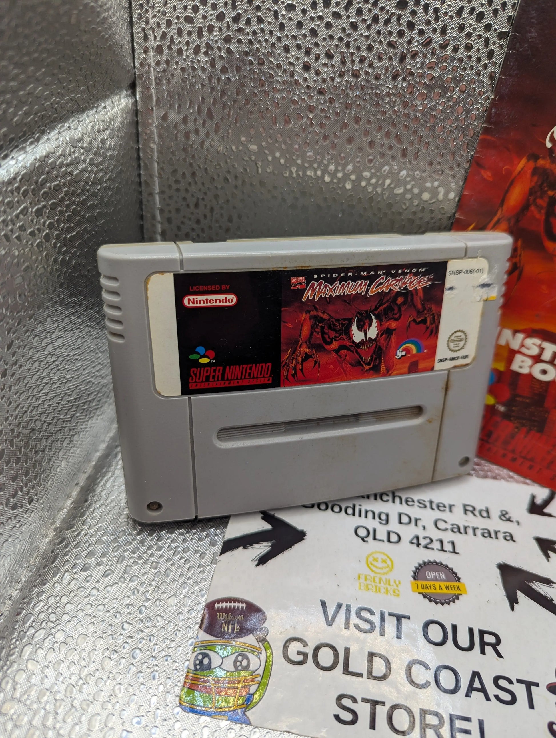 Spider-man & Venom - Maximum Carnage - SNES Super Nintendo - EURO FRENCH - Cart and Instruction FRENLY BRICKS - Open 7 Days