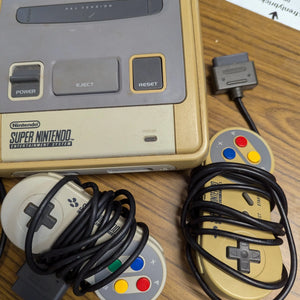 Nintendo SNES Console -PAL with Cords -  Super Mario All Stars Super Mario World + controller x2 FRENLY BRICKS - Open 7 Days