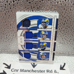 2023 National Treasures NFL Quad Patch AARON DONALD COOPER KUPP KYREN WILLIAMS MATHEW STAFFORD /99 FRENLY BRICKS - Open 7 Days