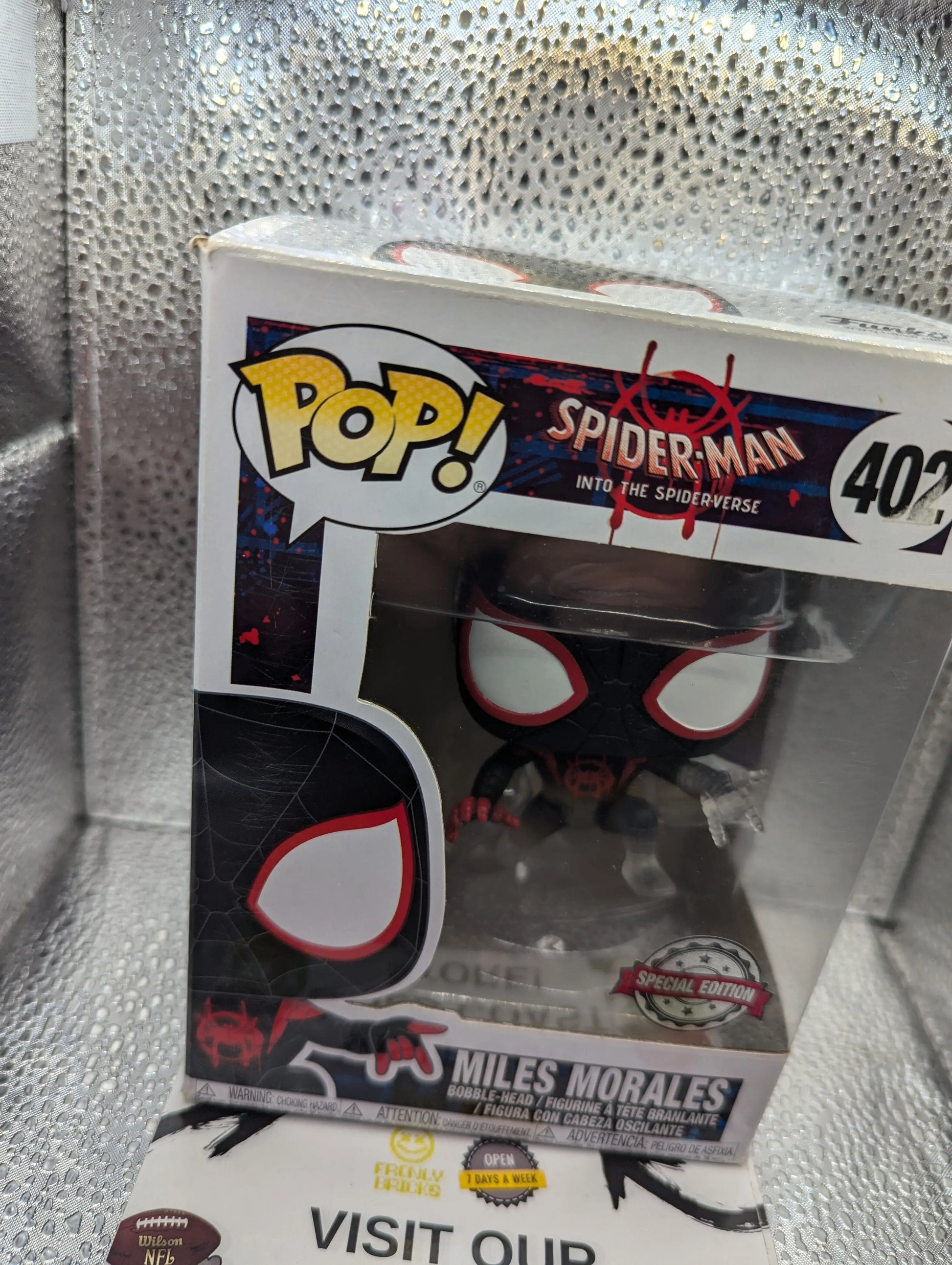 Funko Pop Spider-man 402 Appx 9cm Tall Vinyl Figure Miles Morales Disappearing box marks FRENLY BRICKS - Open 7 Days