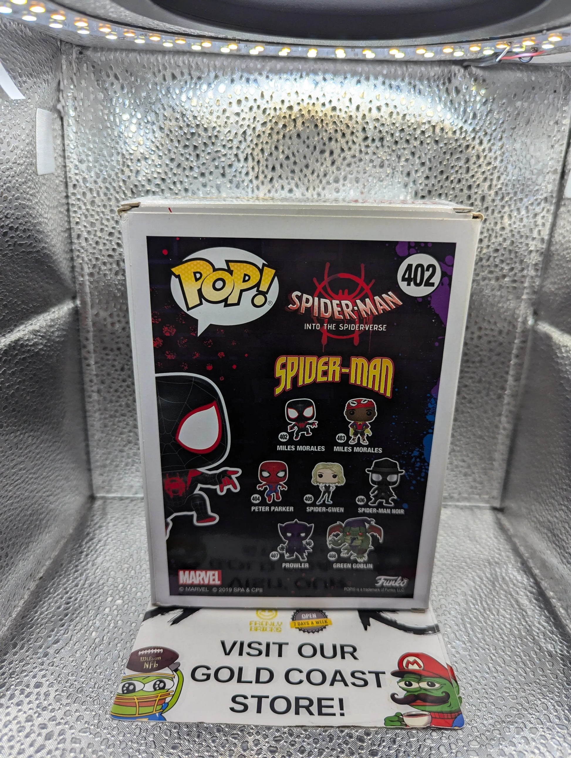 Funko Pop Spider-man 402 Appx 9cm Tall Vinyl Figure Miles Morales Disappearing box marks FRENLY BRICKS - Open 7 Days