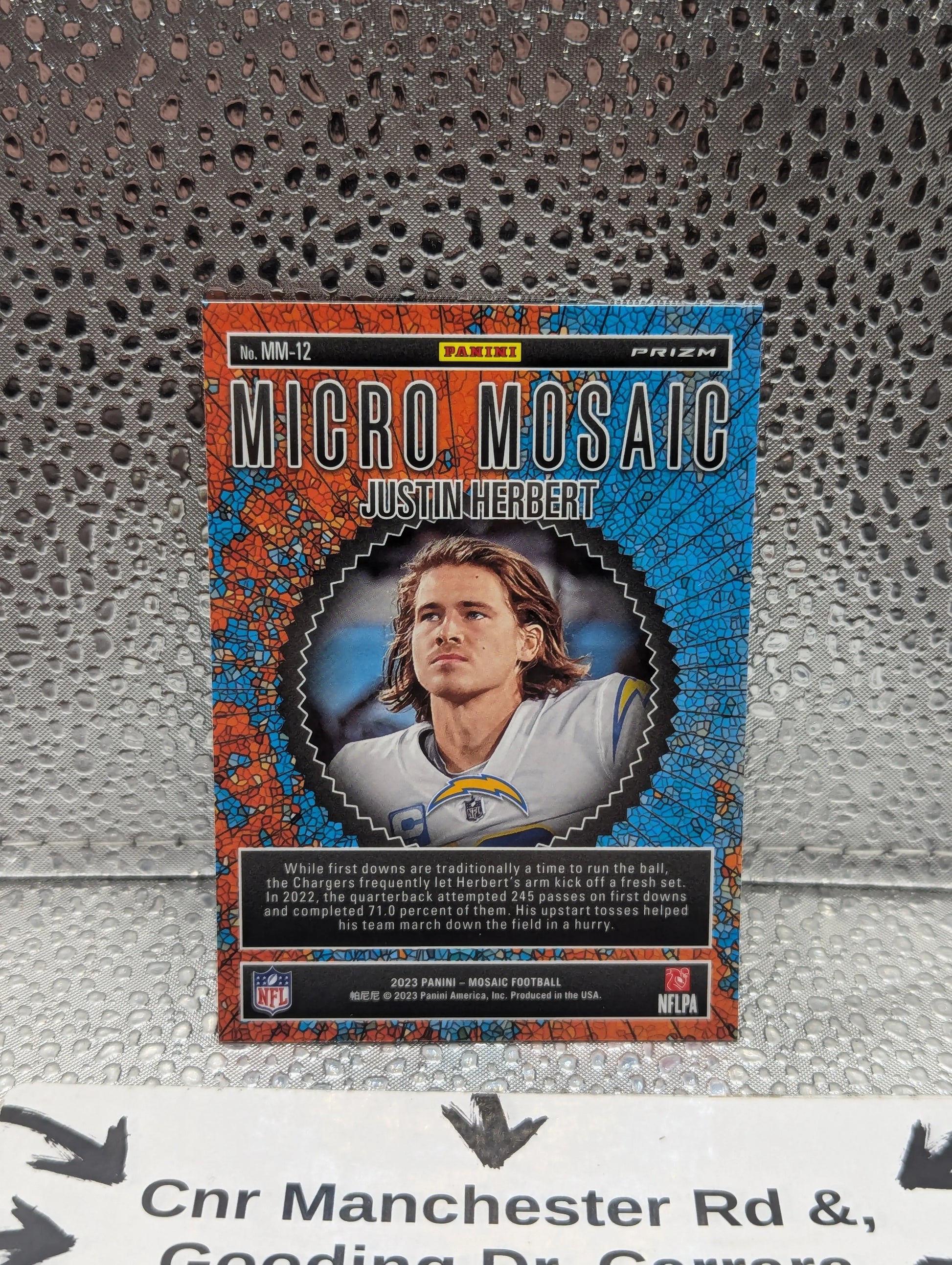 2023 Mosaic Football JUSTIN HERBERT MICRO Mosaic Prizm SSP Case Hit #MM-12 FRENLY BRICKS - Open 7 Days