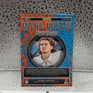 2023 Mosaic Football JUSTIN HERBERT MICRO Mosaic Prizm SSP Case Hit #MM-12 FRENLY BRICKS - Open 7 Days