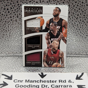 2014-15 Panini Immaculate 3 Patch Miami Dwayne Wade Chris Bosh Chris Andersen T-MIA /75 FRENLY BRICKS - Open 7 Days