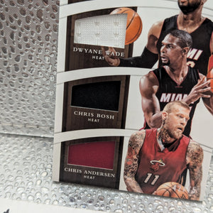 2014-15 Panini Immaculate 3 Patch Miami Dwayne Wade Chris Bosh Chris Andersen T-MIA /75 FRENLY BRICKS - Open 7 Days