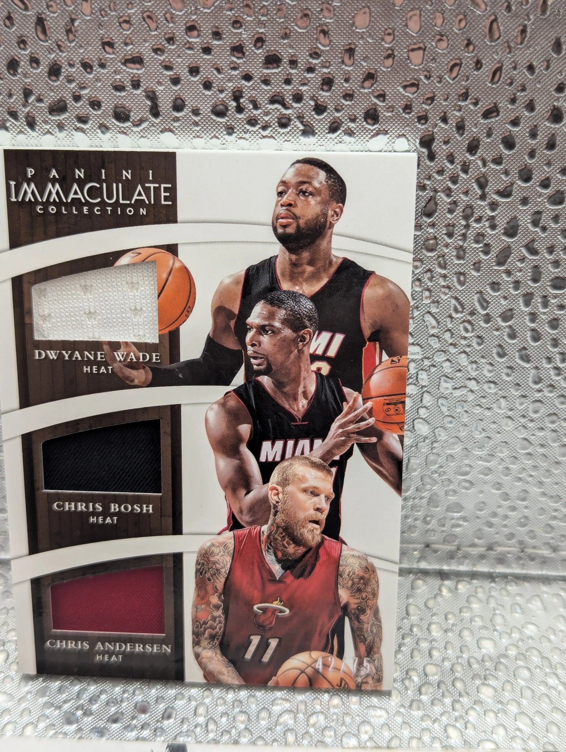 2014-15 Panini Immaculate 3 Patch Miami Dwayne Wade Chris Bosh Chris Andersen T-MIA /75 FRENLY BRICKS - Open 7 Days