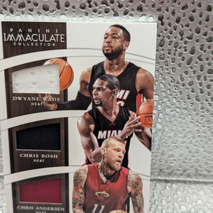 2014-15 Panini Immaculate 3 Patch Miami Dwayne Wade Chris Bosh Chris Andersen T-MIA /75 FRENLY BRICKS - Open 7 Days