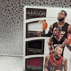 2014-15 Panini Immaculate 3 Patch Miami Dwayne Wade Chris Bosh Chris Andersen T-MIA /75 FRENLY BRICKS - Open 7 Days