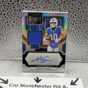 2023 Panini Select Khalil Shakir Silver Prizm Auto Mem /199 Buffalo Bills FRENLY BRICKS - Open 7 Days