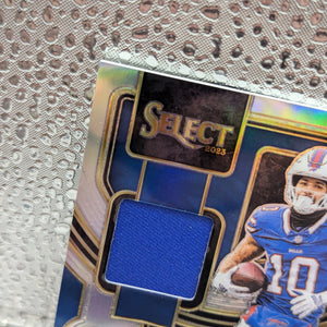 2023 Panini Select Khalil Shakir Silver Prizm Auto Mem /199 Buffalo Bills FRENLY BRICKS - Open 7 Days