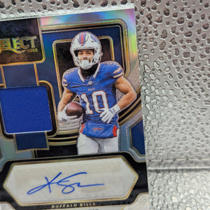 2023 Panini Select Khalil Shakir Silver Prizm Auto Mem /199 Buffalo Bills FRENLY BRICKS - Open 7 Days