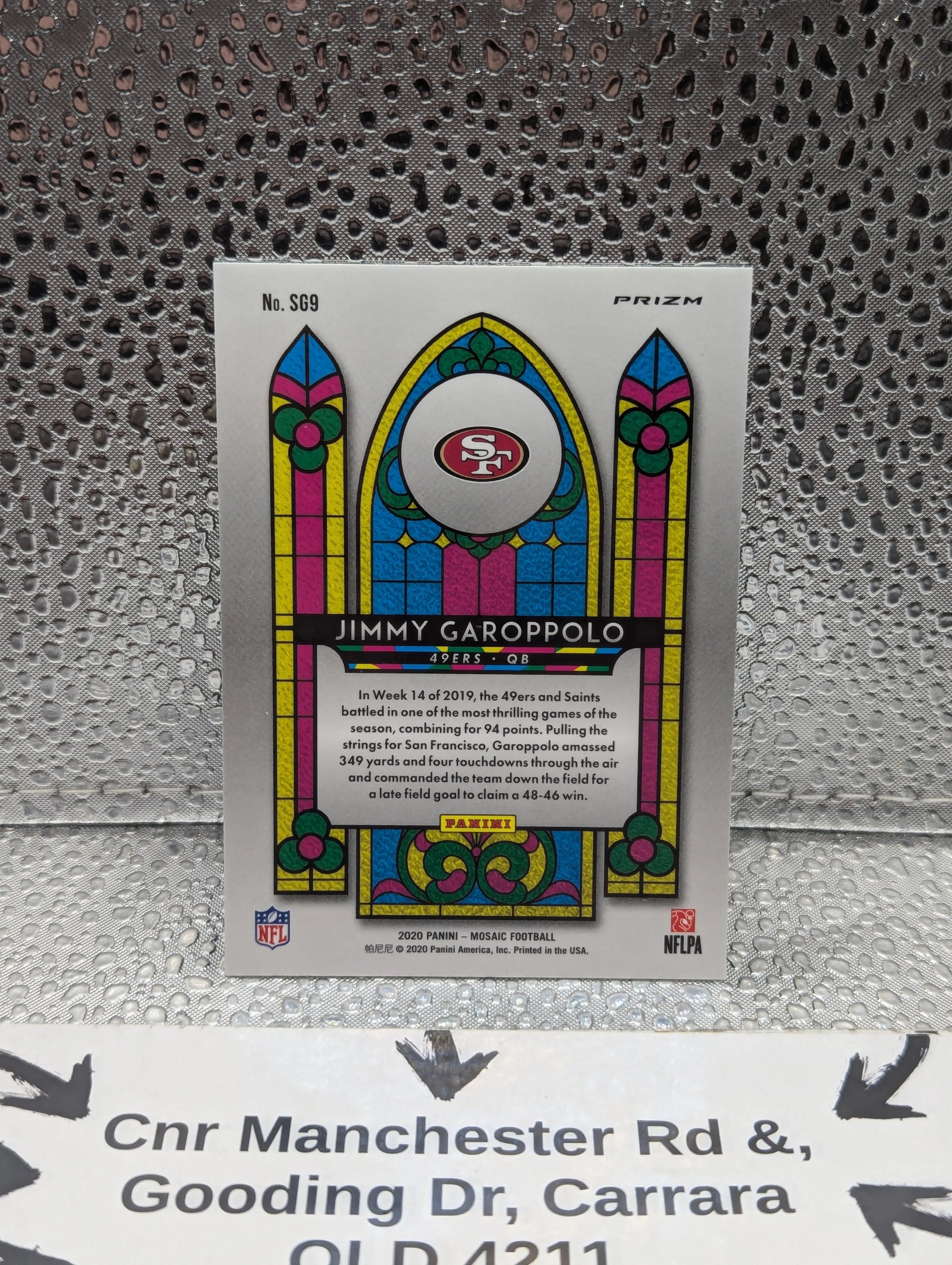 2020 Mosaic Football #SG9 Jimmy Garoppolo Stained Glass SSP FRENLY BRICKS - Open 7 Days