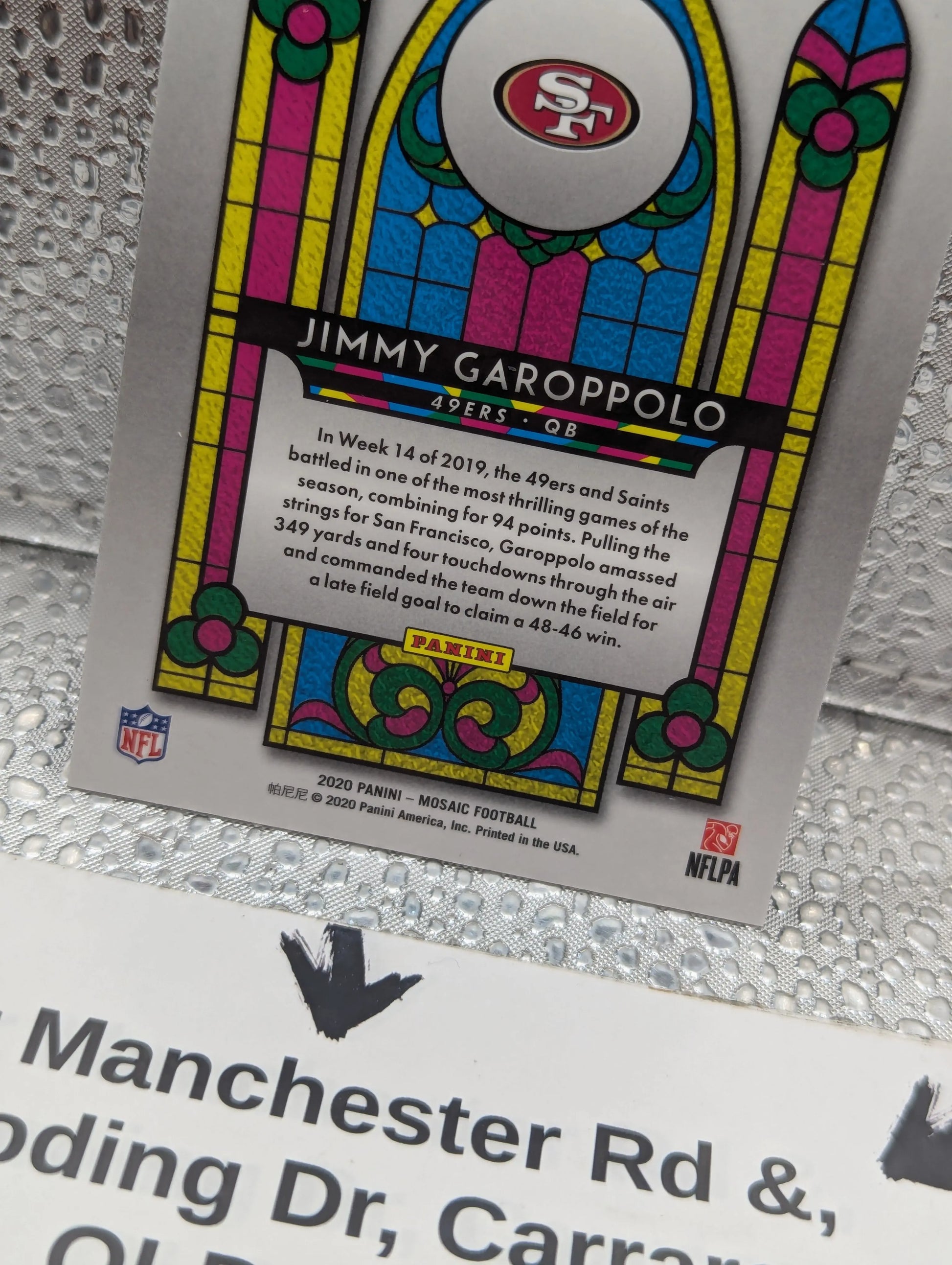 2020 Mosaic Football #SG9 Jimmy Garoppolo Stained Glass SSP FRENLY BRICKS - Open 7 Days