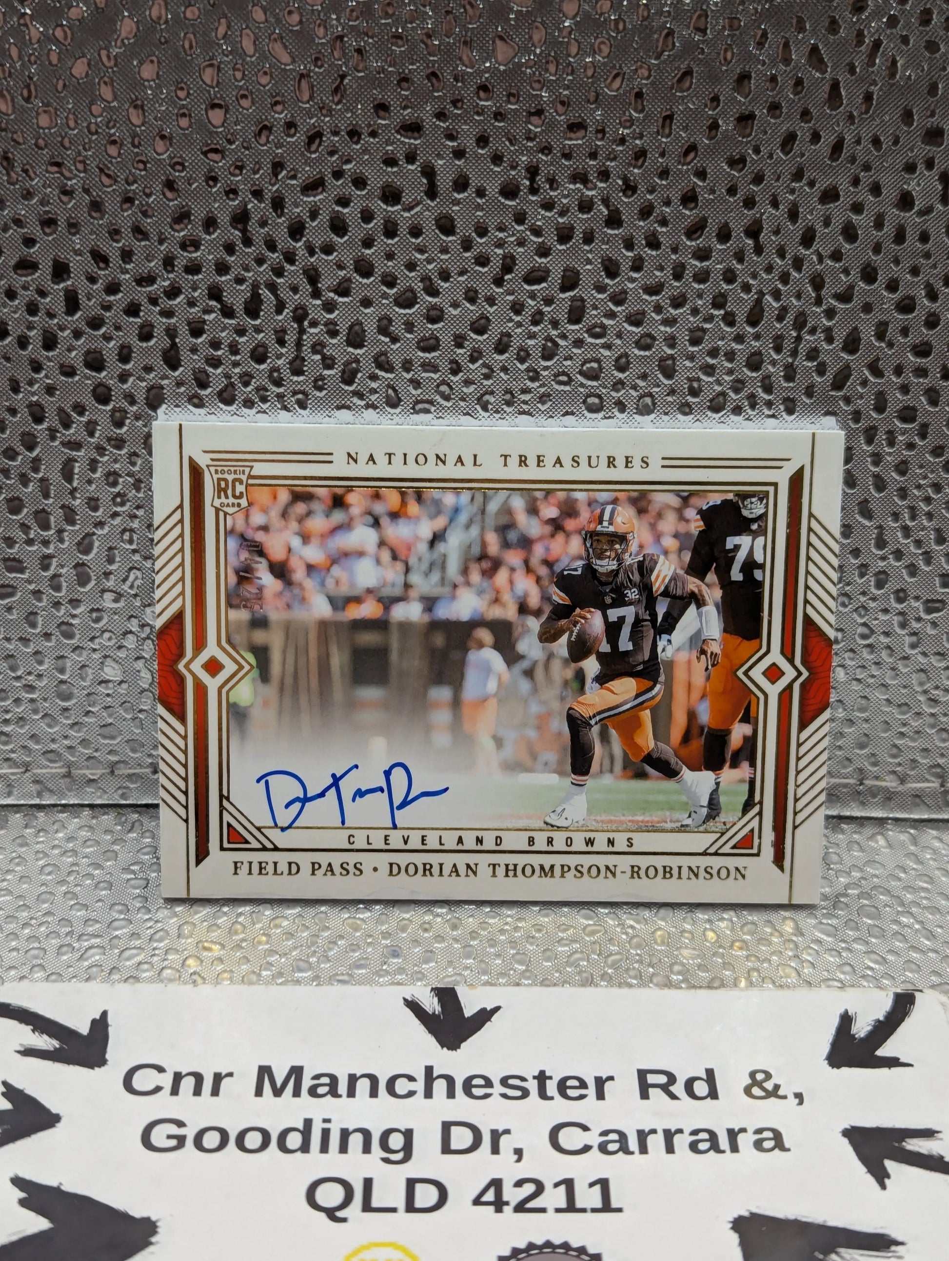 DORIAN THOMPSON-ROBINSON 2023 PANINI NATIONAL TREASURES RC AUTO FIELD PASS /25 FRENLY BRICKS - Open 7 Days