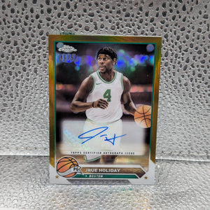 2023-24 Topps Chrome Basketball Jrue Holiday Gold Refractor Auto /50 Celtics FRENLY BRICKS - Open 7 Days