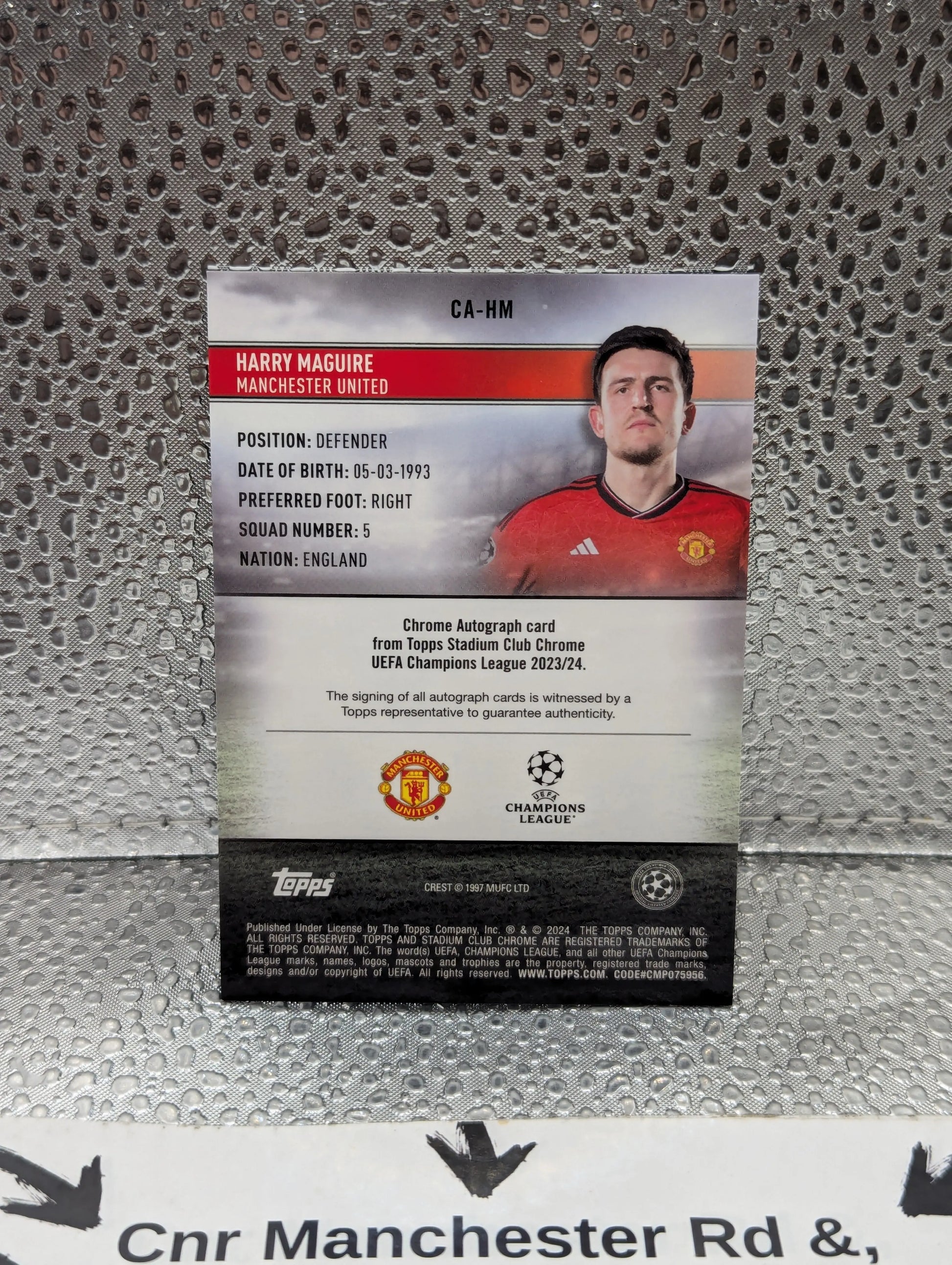 2024 Topps UEFA Stadium Club Chrome Harry Maguire Black AUTO /10 Man U UEFA FRENLY BRICKS - Open 7 Days