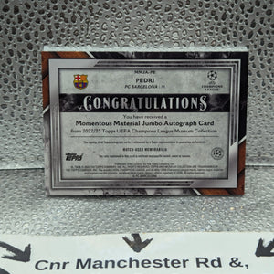 Pedri 2022 Topps Museum Collection UEFA Momentous Material Jumbo Auto Ruby /25 FRENLY BRICKS - Open 7 Days