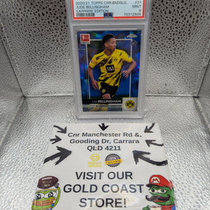 2020-21 Topps Chome Bundesliga Sapphire Edition Rookie Jude Bellingham #31 PSA 9 FRENLY BRICKS - Open 7 Days