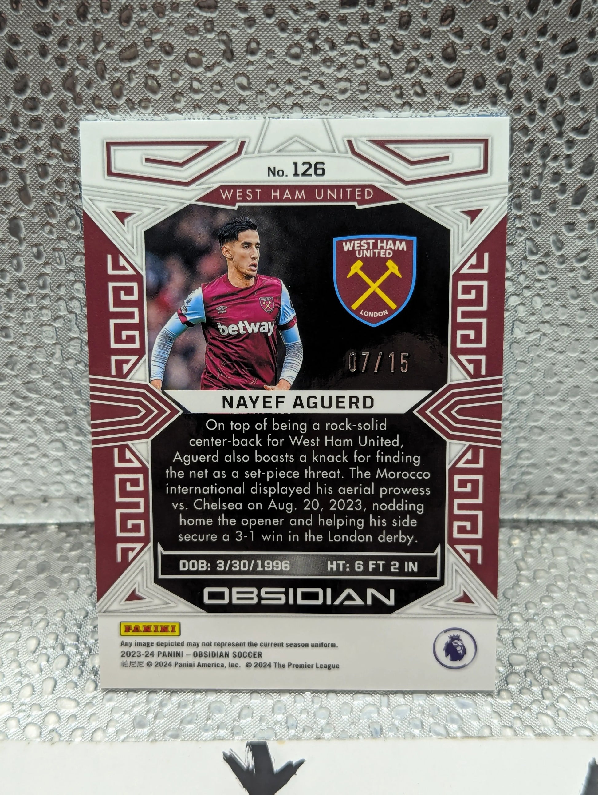 2023-24 NAYEF AGUERO 04/15 PANINI OBSIDIAN PREMIER LEAGUE BLUE FRENLY BRICKS - Open 7 Days