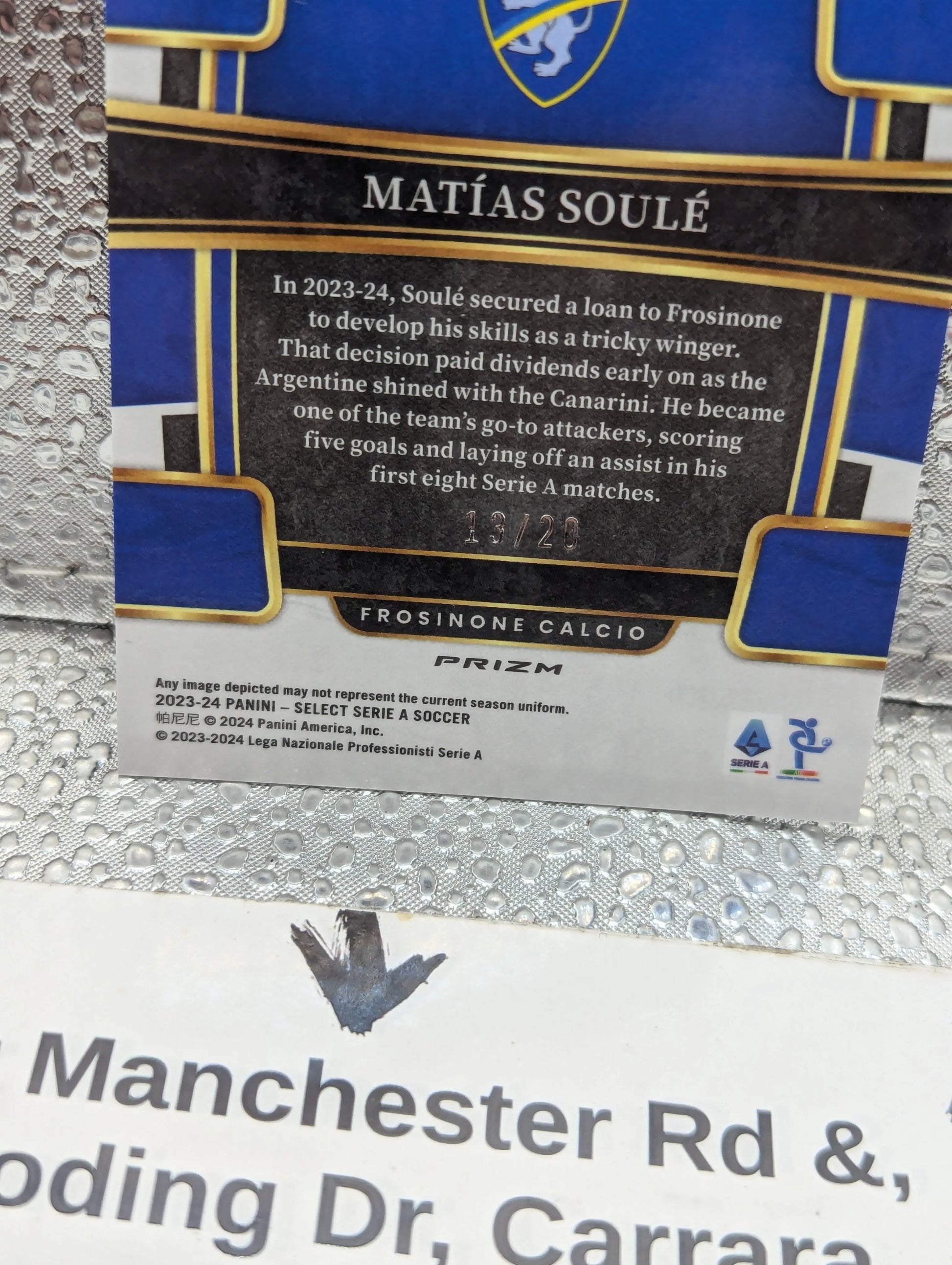 Matias Soule 2023-24 Panini Select Serie A Frosinone Roma Juventus ZEBRA /20 FRENLY BRICKS - Open 7 Days