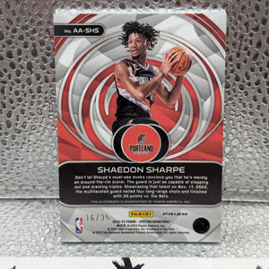 2022-23 Panini Spectra Shaedon Sharpe RC Rookie Aspiring Auto Purple /35 FRENLY BRICKS - Open 7 Days