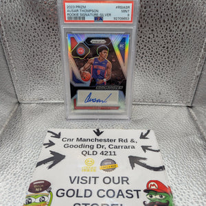 2023-24 Panini Prizm Ausar Thompson Silver Prizm Signatures Auto RC Rookie PSA 9 FRENLY BRICKS - Open 7 Days