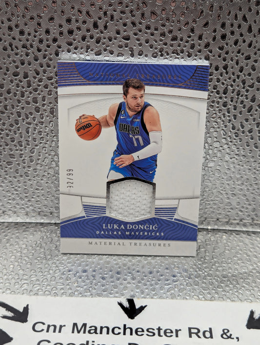 2022 National Treasures Luka Doncic #PATCH /99 Game Worn Jersey FRENLY BRICKS - Open 7 Days