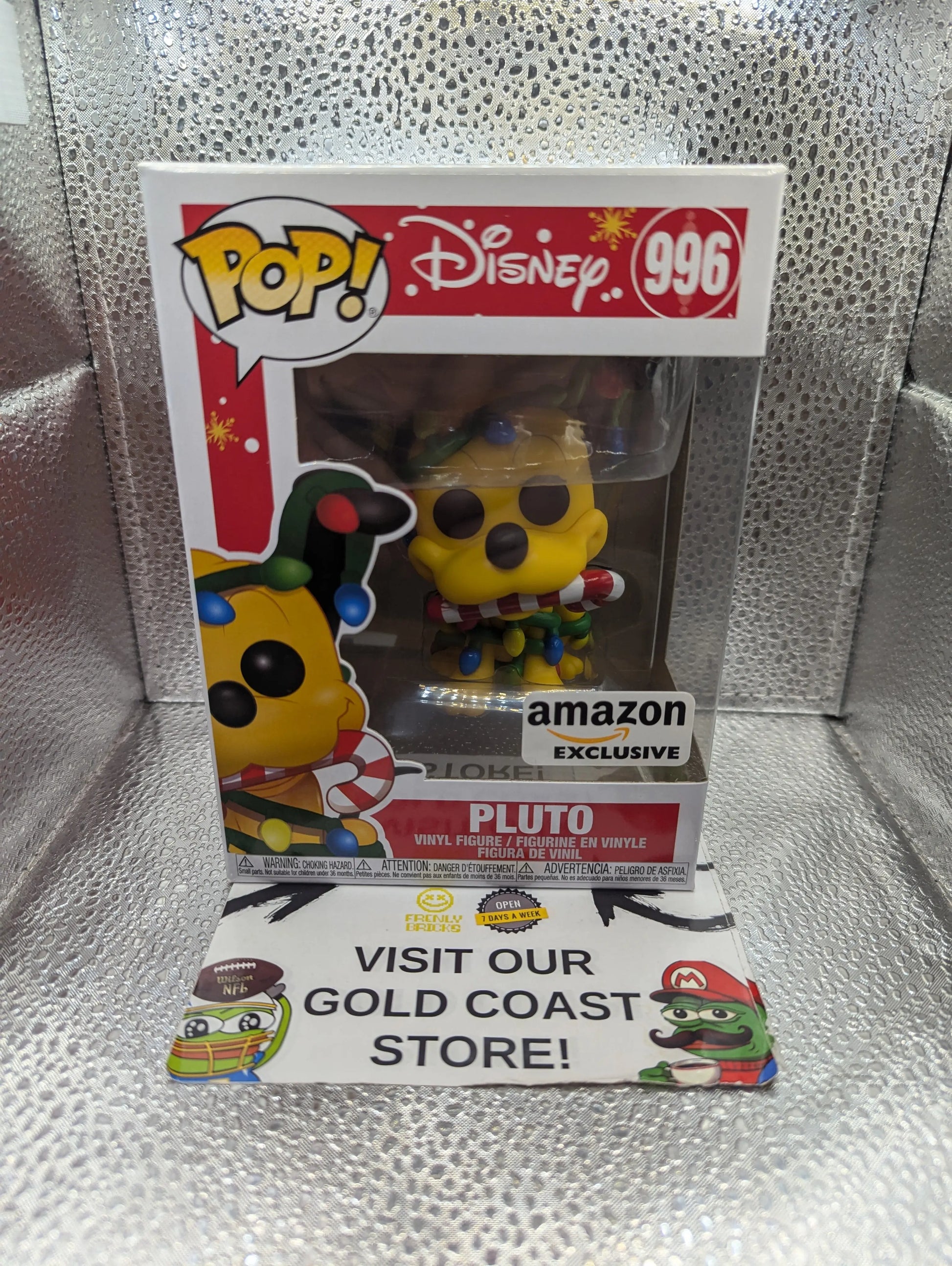 Pluto (Christmas Holidays) - Pop Vinyl - 996 - Disney - Amazon Exclusive VAULTED FRENLY BRICKS - Open 7 Days