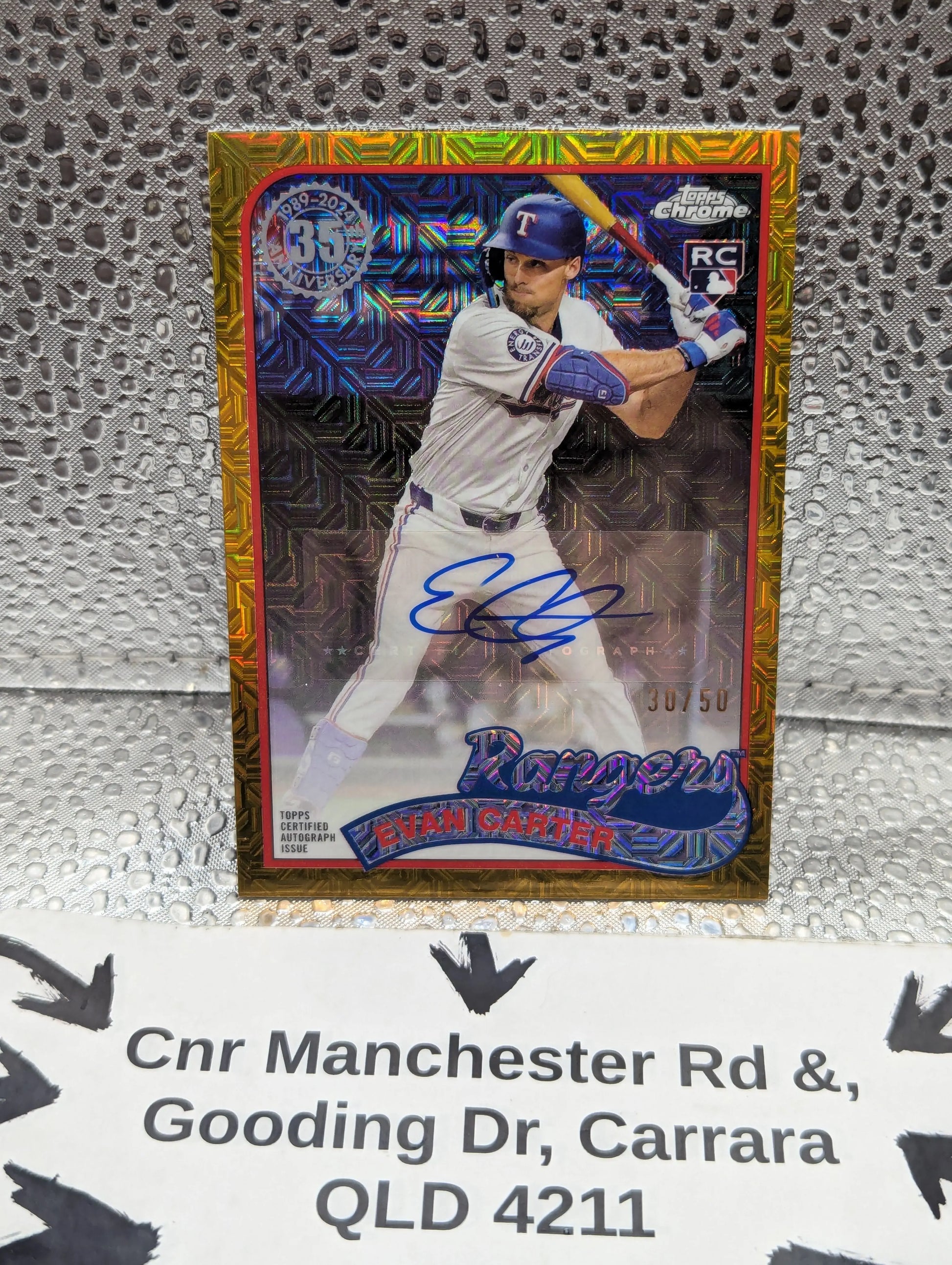 2024 Topps Chrome /50 Evan Carter Rookie 35th Auto Gold FRENLY BRICKS - Open 7 Days