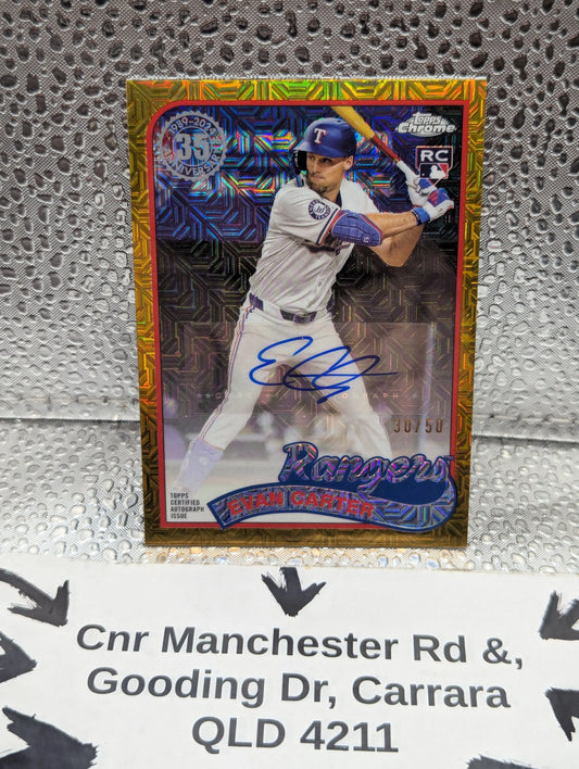 2024 Topps Chrome /50 Evan Carter Rookie 35th Auto Gold FRENLY BRICKS - Open 7 Days