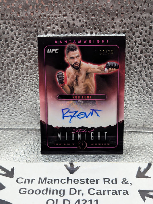 2024 Topps Midnight UFC Stroke of Twilight /75 Rob Font #SMA-RFT Auto FRENLY BRICKS - Open 7 Days