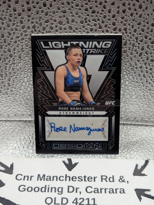 2023 Panini Chronicles UFC Obsidian Lightning Strike Rose Namajunas AUTO FRENLY BRICKS - Open 7 Days